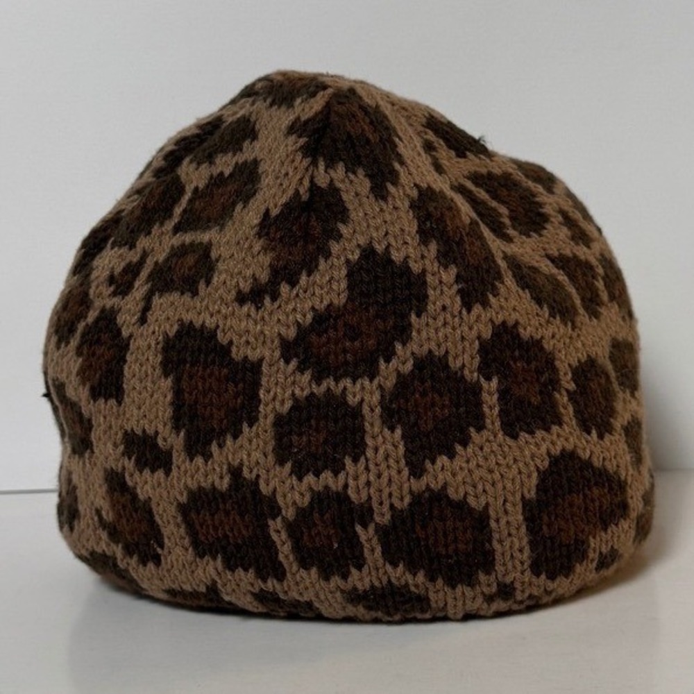 San Diego Hat Co Women's Leopard Print Knit Beanie Winter Hat One Size Brown
